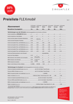 Preisliste - ZIRKUMFLEX AG