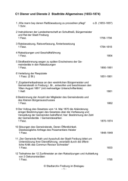 C1 Diener und Dienste 2 Stadträte Allgemeines (1653