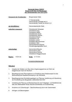 Protokoll - Gemeinde Salem