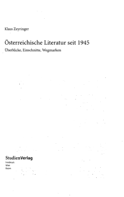 &Ouml;sterreichische Literatur seit 1945