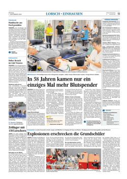 In 58 Jahren kamen nur ein einziges Mal mehr Blutspender