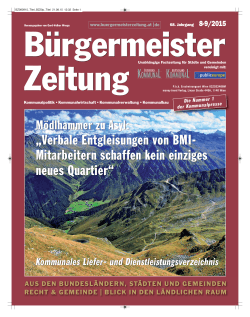 Ausgabe 8-9/2015 - Bürgermeister Zeitung