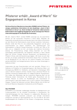 20160108 PFISTERER PI Korea KOEMA Award of