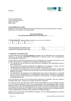 De-minimis-Erklärung (Stand: 22.10.2015)