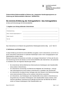 De-minimis-Erklärung - IHK München und Oberbayern