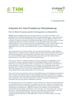Industrie 4.0: Vom Produkt zur Dienstleistung