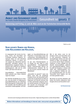 Programmheft - Kongress Armut und Gesundheit