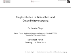 Ungleichheiten in Gesundheit und Gesundheitsversorgung (PDF, 1