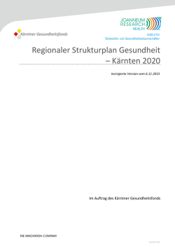 Regionaler Strukturplan Gesundheit &ndash; K&auml;rnten 2020