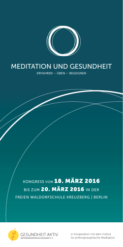 MEDITATION UND GESUNDHEIT - Goetheanum Meditation Initiative
