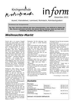 Dezember - Kirchgemeinde Rohrbach