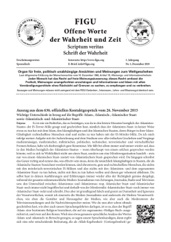FIGU-Offene Worte der Wahrheit und Zeit Nr. 1
