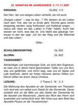 GL262, 1+3 Der Herr, der uns ewiges Leben verhei&szlig;t, sei mit euch.