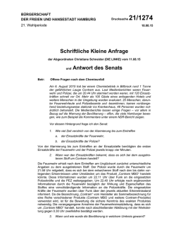 Schriftliche Kleine Anfrage und Antwort des Senats