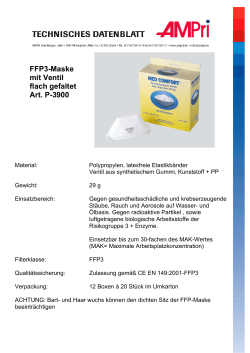 FFP3-Maske mit Ventil flach gefaltet Art. P-3900