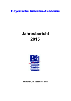 Jahresbericht 2015 - Bayerische Amerika