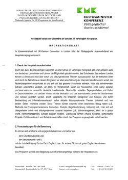 Hospitation deutscher Lehrkräfte an Schulen im Vereinigten