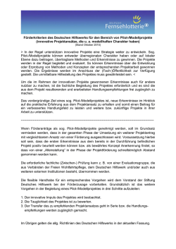 Pilot-/Modellprojekte - Deutsche Fernsehlotterie