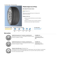Michelin Pilot® Sport A/S Plus Tire Specifications