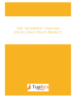 THE “SUNSHINE” ENGLISH EXCELLENCE PILOT PROJECT