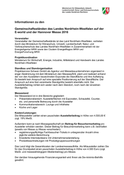 Informationen zu den Gemeinschaftsst&auml;nden des Landes Nordrhein