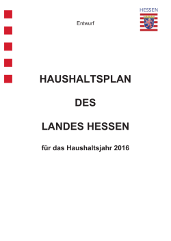 HAUSHALTSPLAN DES LANDES HESSEN