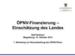 ÖPNV-Finanzierung - Einschätzung des Landes Sachsen