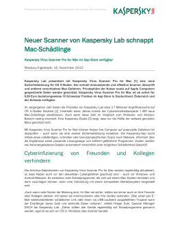 Neuer Scanner von Kaspersky Lab schnappt Mac