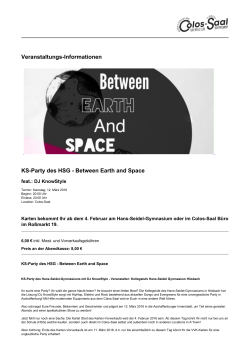 KS-Party des HSG - Between Earth and Space - Colos-Saal