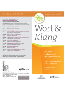 Flyer Hanau Wort Und Klang 2015