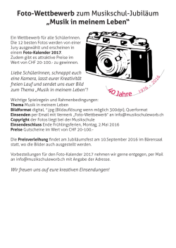 Jubil&auml;um 2016 Fotowettbewerb
