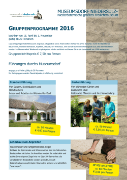 gruppenprogramme 2016 - Museumsdorf Niedersulz