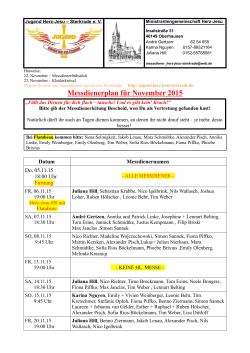 Messdienerplan für November 2015 - Jugend