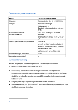 Inspektionsbericht Deutsche Asphalt GmbH
