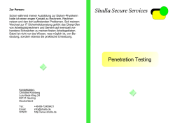 Penetration Testing - Shalla Secure Services