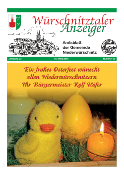 Ein frohes Osterfest w&uuml;nscht allen Niederw&uuml;rschnitzern Ihr