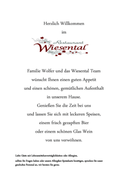 Herzlich Willkommen im Familie Wolfer und das Wiesental Team