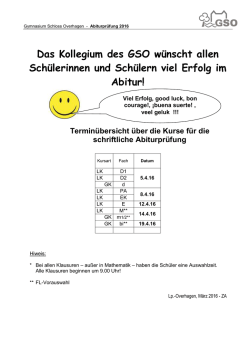 Das Kollegium des GSO wünscht allen Schülerinnen und Schülern