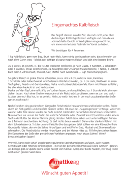 Eingemachtes Kalbfleisch W&uuml;nscht guten Appetit!