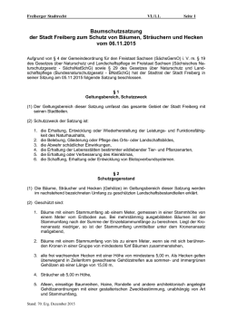 Baumschutzsatzung der Stadt Freiberg zum Schutz von B&auml;umen
