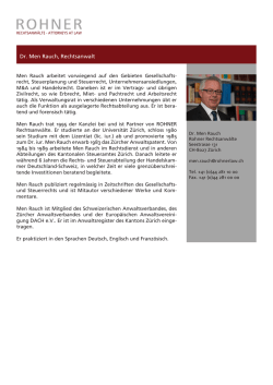 Dr. Men Rauch, Rechtsanwalt