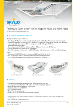 Technische Daten: Skylux® 160° CE Kuppel für Rauch
