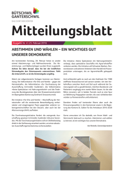 ABSTIMMEN UND WÄHLEN – EIN WICHTIGES GUT UNSERER