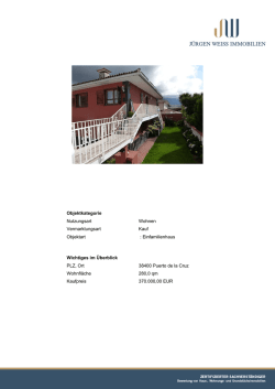 Einfamilienhaus Wichtiges im &Uuml;berblick PLZ, Ort 38400 Puert
