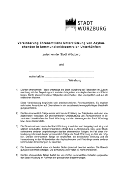 Vereinbarung Ehrenamtliche Unterstützung von Asylsu