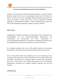 Ansuchen auf Unterstützung & Spenden (Grants & Donations