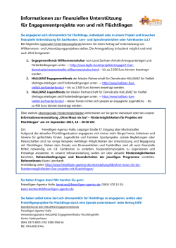 Informationen zur finanziellen Unterst&uuml;tzung f&uuml;r