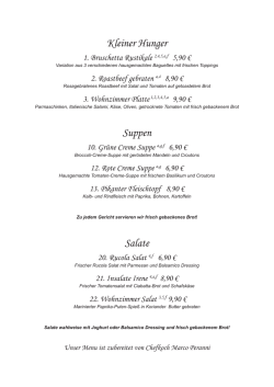 Kleiner Hunger Suppen Salate