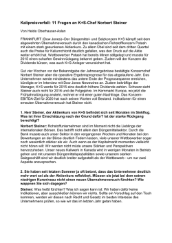 Dow Jones Newswires-Interview mit Norbert Steiner