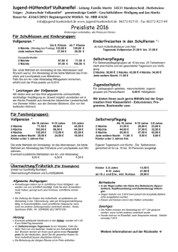 Jugend-H&uuml;ttendorf-Vulkaneifel - Familie Moritz